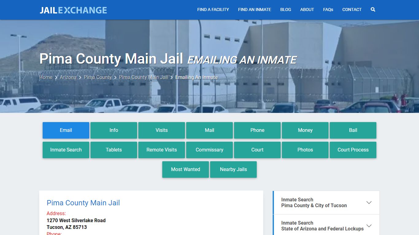 Inmate Text, Email - Pima County Main Jail, AZ - Jail Exchange